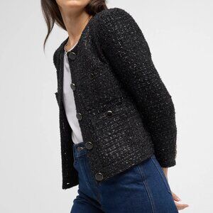 Veronica Beard Black Tweed Jacket Ferazia Size 4 New $698